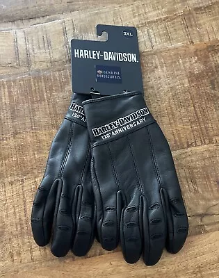 RARE Harley-Davidson Men's 120th Anniversary Gauntlet Leather Gloves Size 3XL • $148.99