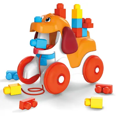 Mega Bloks Pull Along Lil Puppy And Rope New Pre-School Kids Toy • £16.99