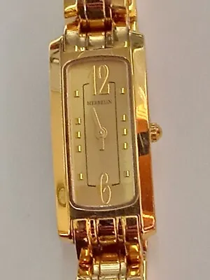 Womens Michele Herbelin Sapphire Crystal Swiss Watch Goldtone ETA MNT • $120.01