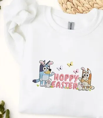 Easter Bluey Bingo Custom Embroidered Sweatshirt/Hoodie Or Kids T-Shirts • £24.33