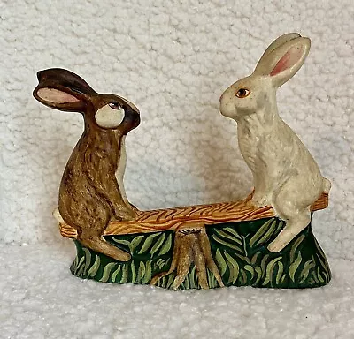 Vaillancourt Folk Art  1993 Rabbits On A See-saw #150 Of 1994 • $250