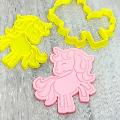 $12 • Buy Unicorn Cookie Cutter & Fondant Embosser Stamp - Girl's Birthday Party (style 1)