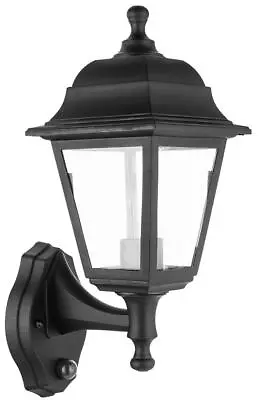 Wall-Mounted Lamp Outdoor Home Garden Path Light With Dusk To Dawn Sensor Black • £18.81