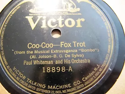 1922 Paul Whiteman Al Jolson's BOMBO COO COO/ Green Bros KICKY KOO VICTOR 18898 • $9.99
