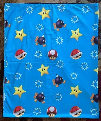 2010 Nintendo Super Mario Brothers Full Size Flat Sheet Fabric Koopa Troopa Bomb • $12