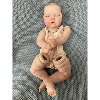 21  Lifelike Reborn Baby Dolls Kit Painted Doll Parts W/ Cloth Body Painted Hair • £37.19