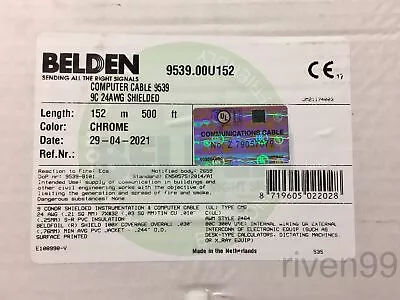 BELDEN Foil Shielded 24AWG Cable RS-232 Multi-Conductor/Pair 500ft/152m Box • $269.99