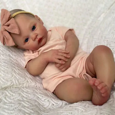 Lifelike Reborn Dolls Baby Girl Vinyl Body Realistic Newborn Doll Kids XMAS GIFT • £41.95