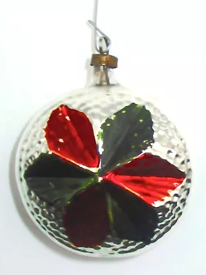 Vintage Blown Glass Bumpy Double Indent Star Ball Christmas Ornament Germany • $11.94