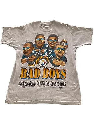 1994 Pittsburgh Steelers Caricature Bad Boys Vintage T-Shirt Size XL • $50