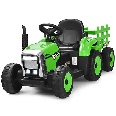 £129.95 • Buy 12V Kids Ride On Tractor W/ Trailer Electric 3-Gear-Shift Ground Loader Toy Car 
