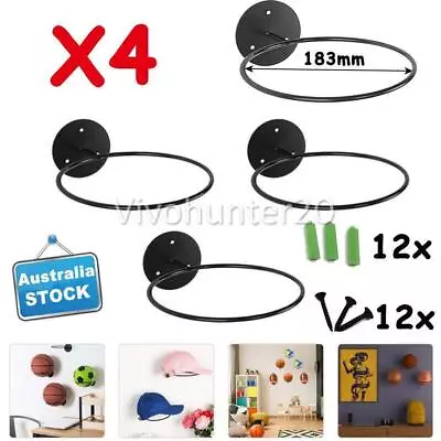 Wall Mounted Ball Rack Holder Basketball Football Hoop Display Save Space Stand • $16.69