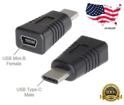 $3.99 • Buy USB Type-C Male To USB Mini-B 5-Pin Female USB 2.0 Adapter US Seller