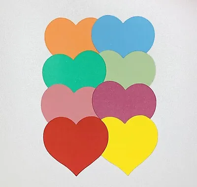 24 X HEART SHAPED RAINBOW CARD CUT OUTS - WEDDING VALENTINE - CRAFT CARD MAKING  • £4.29