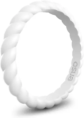 Stackable Braided Silicone Wedding Ring – Hypoallergenic Unisex Stackable Weddin • $19.64