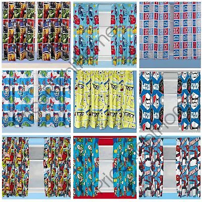 Boys Bedroom Character Curtains Marvelstar Wars Paw Patrol + More In 54  & 72  • £9.99