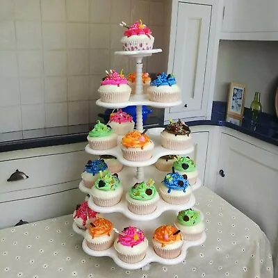 5-Tier Round Cupcake Stand Holder Display Tree Tower Cake Plate Tea Party • $15.99