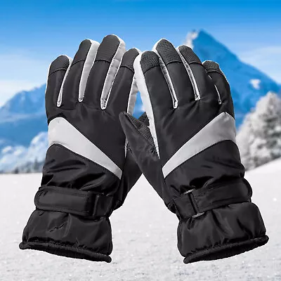 Mens Winter Thermal Warm Windproof WaterProof Ski Driving Gloves Mittens M/L • $11.95