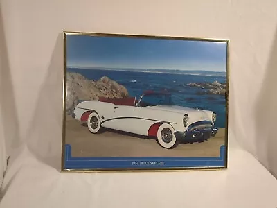 Vintage 1954 Buick Skylark Framed Poster Wall Art Mancave Automotive 20  X 16.25 • $20