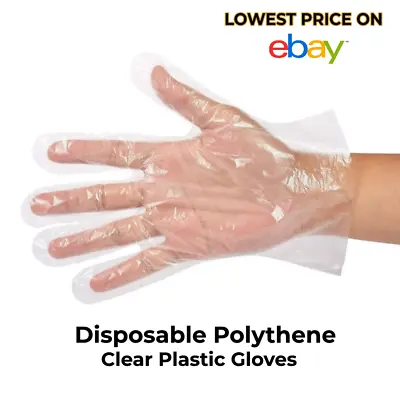 £37.99 • Buy Disposable Plastic Gloves PE Polythene Clear Catering Food Hairdressing