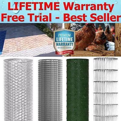 Welded Wire Mesh Aviary Fence Chicken Rabbit Pet Garden Fencing Galvanised Steel • £7.70