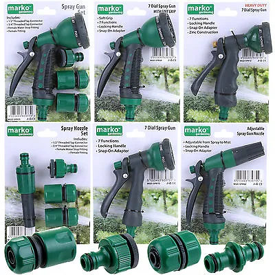 Garden Water Hose Pipe Plastic Connector Fittings Adaptor Gun Nozzle Hosepipe • £4.49