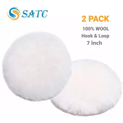 2PCS 7 Hook Loop Auto Wool Buffer Wheels Lambswool Polishing Waxing Buffing Pads • $11.39