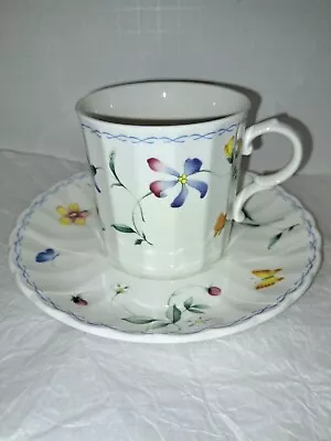 Mikasa Maxima Sorrento CA J09 Fine China Mug And Saucer Flowers Butterflies • $12.99