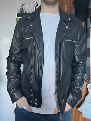 Men’s AllSaints Leather Jacket - Small • £49.95
