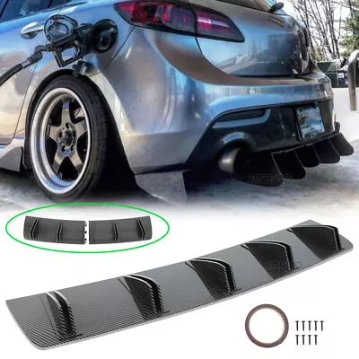 For Mazdaspeed 3 2009-2013 Rear Bumper Lip Diffuser Spoiler Shark 5-Fins Carbon • $49.07