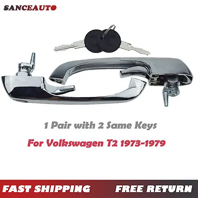 Outside Door Handles Set W/ 2 Same Keys For VW TYPE2 BUS 1969-1979 211 898 205N • $40.22