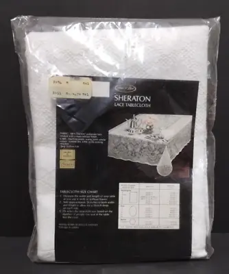 Sears Best Lace Tablecloth Oval 60  X 80  NEW In Package Sheraton Vintage Class • $27.95