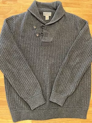 Men's Duluth Trading High Neck Infentery Sweater Gray XL Tall Wool Ribbed • $39.99