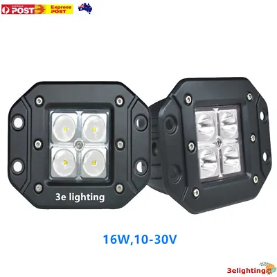 2X 16W 5inch Flush Mount Led Work Light Spot ATV Backup Driving Pods Offroad SUV • $22.99