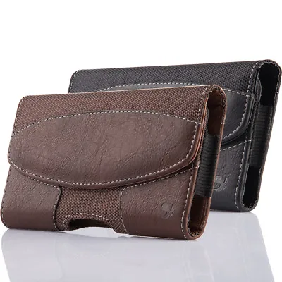 $9.99 • Buy Cell Phone Pouch Case Holster Horizontal  Leather Holder With Belt Clip &Loop US