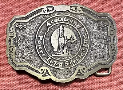 Vintage 1980s Oilfield Belt Buckle Armstrong Power Tong Inc • $20