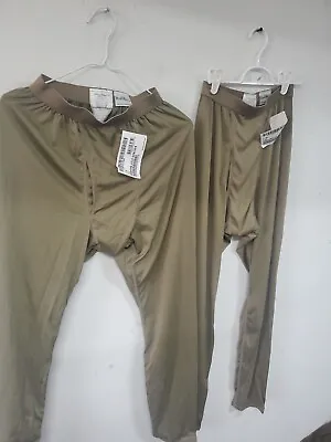 2 Small Regular Army Thermal Pants Drawers Military ECWCS Level 1 Base Coyote  • $34