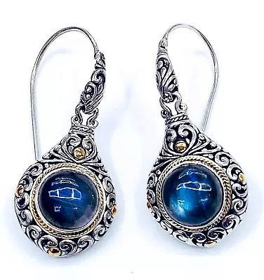 QVC Artisan Crafted Sterling Silver & 18K Gold Labradorite Dangle Earrings • $139