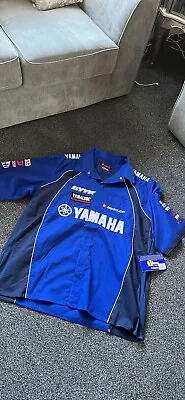 Yamaha Racing Pit Shirt Men JH Design Logo Motorcycle Blue  Top Size 2XL BNWT • £25