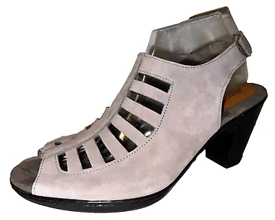 EURO Soft By SOFFT Size 10M Lgt Gray Suede Comfort Strappy VESTA Heels Sandals • $38.99