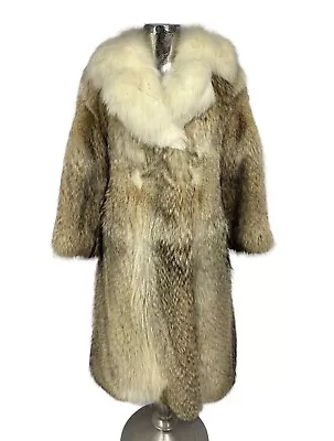 AVENUE FURS Ltd Real Coyote Fur Coat Toronto Canada Vintage Jacket • $524.09