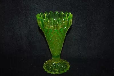 Beautiful Victorian British Vaseline Uranium Flower Vase 1870s • $149.99