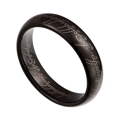 Black Tungsten Carbide 6mm Lord Of The Rings Band Plain Size 6-12 TG035 • £13.98