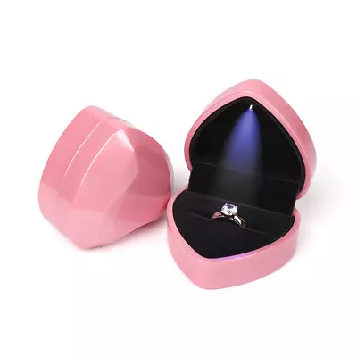 Plastic Heart-Shaped With LED Light Engagement Decoration Box Ring Box Wedding • $13.68