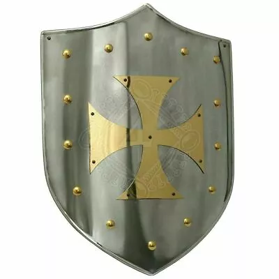 Knights Shield Medieval Templar Cross Designer Heater Warrior Armor For Cosplay • $124.91