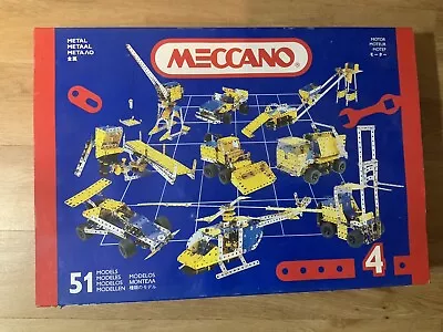 Meccano Set #4 Metal Construction Kit 51 Illustrated Models - New In Box • £79.90