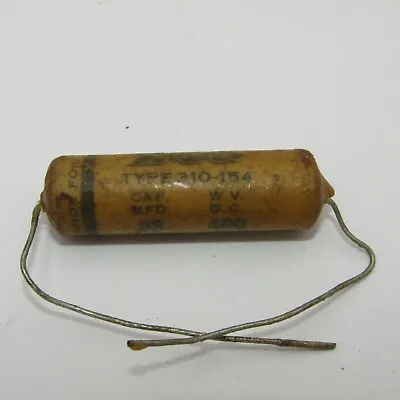 Micamold Axial Wax Capacitor .08uF 400VDC Type 310-154 • $13.95