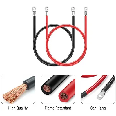 5 AWG Gauge Copper Battery Cable Power Wire Car Inverter RV Solar (Red Black) • $15.19
