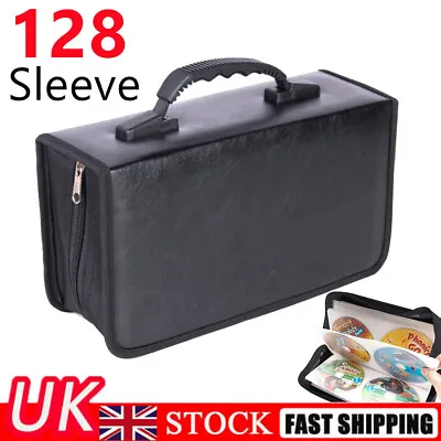 128 Car Storage Holder Case Wallet Organizer Portable Disc CD VCD DVD Carry Bag • £8.46