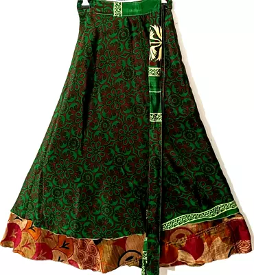 Incredible-art Women's Indian Sari Wrap Skirt Handmade Reversible Vintage Hippie • $32.33